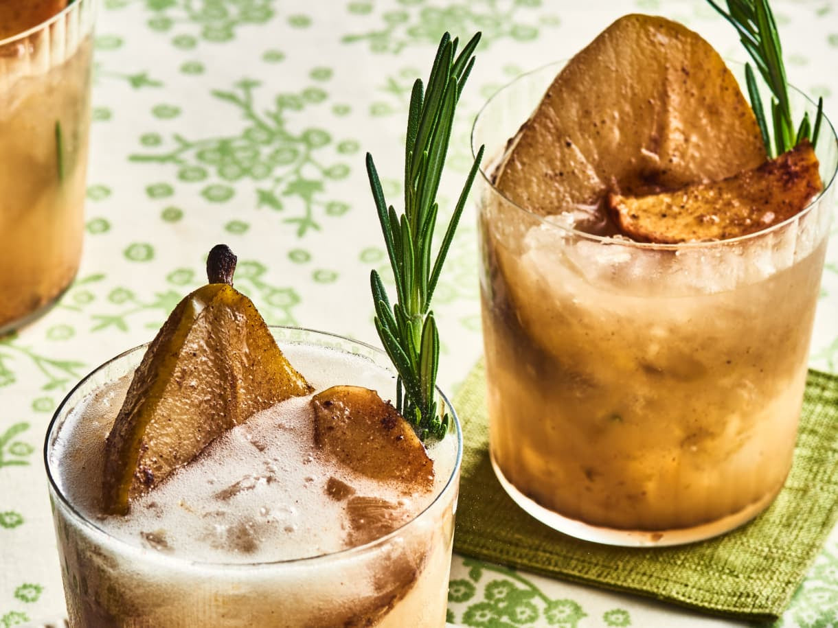 Maple Roasted Pear + Apple Mocktails