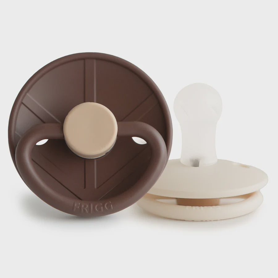 FRIGG Silicone Viking Baby Pacifier Set of 2, 0-6 Months,  Cocoa/Cream