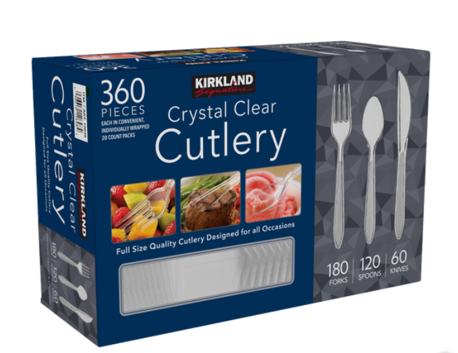 Kirkland Signature Crystal Clear Cutlery, 360pcs