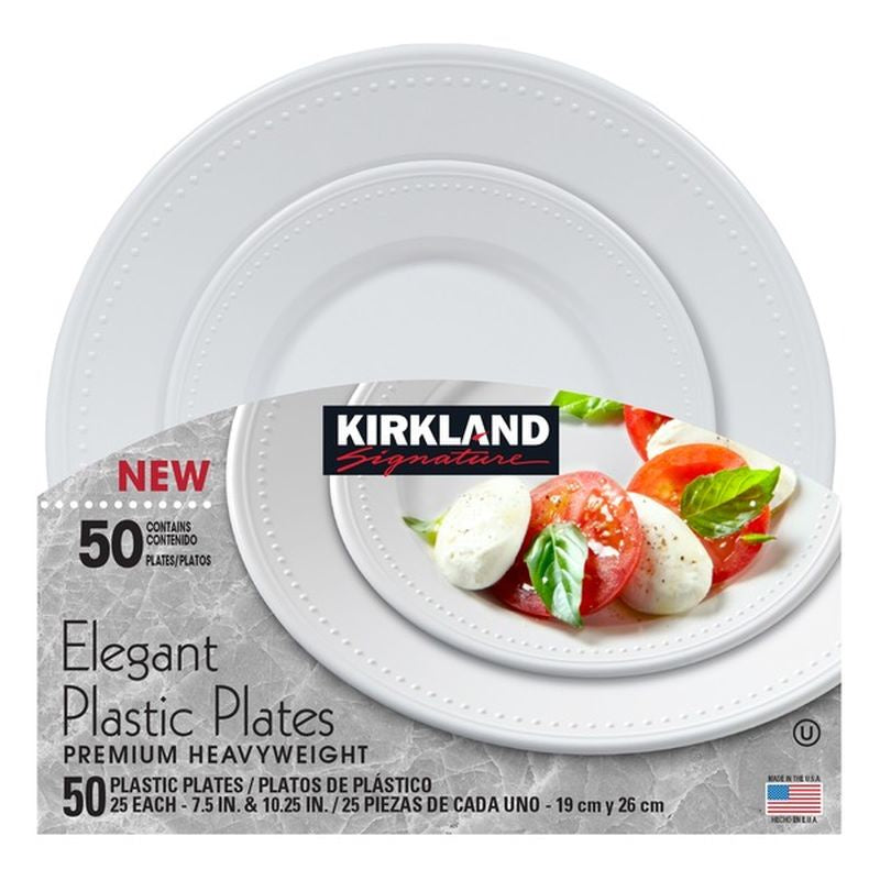 Kirkland Signature Elegant Plastic Plates, 50ct
