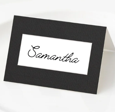Manor Road Place Cards Linen Black