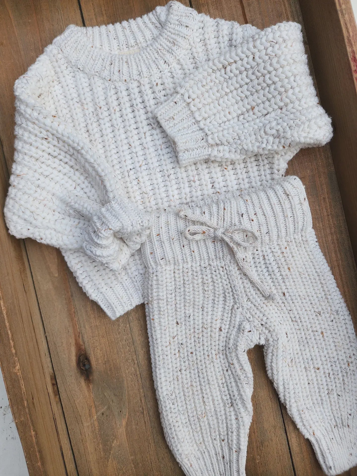 Olive & Cradle Chunky Knit Sweater & Pants Set, Cocospeckle, Newborn