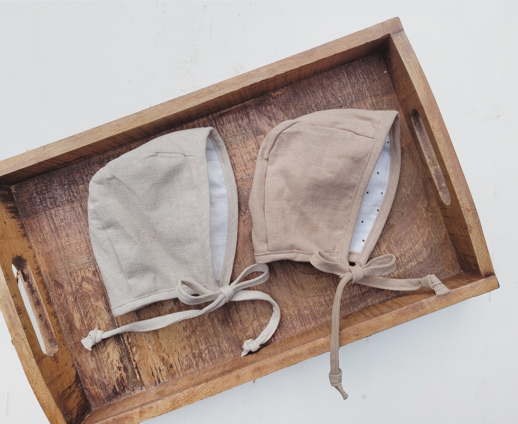 Olive & Cradle Unisex Tan Dotted Bonnet, 6-12m