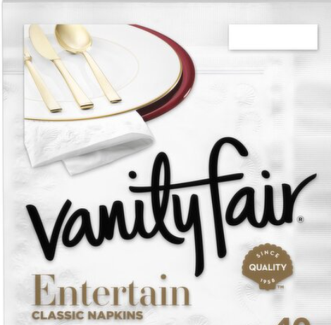 Vanity Fair Entertain Classic Napkins, 60ct