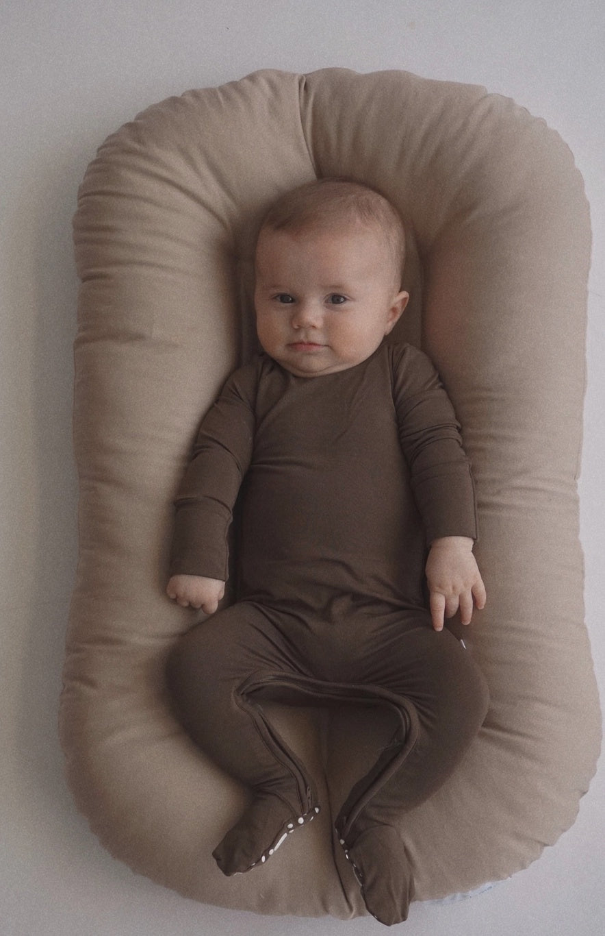 Bash x Wild Bamboo Footie, Mocha, Newborn