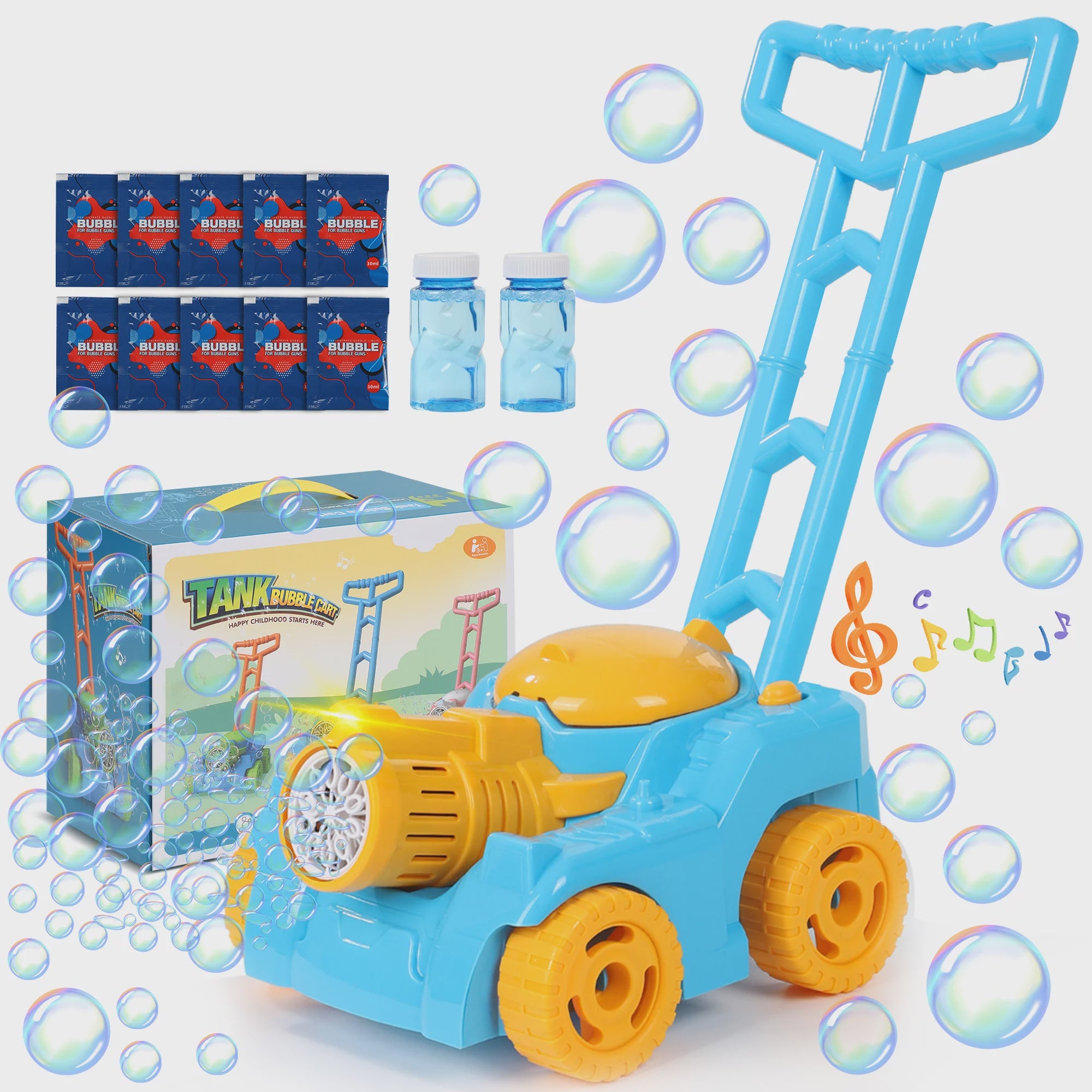 Wisairt Lawn Mower Bubble Machine, Blue