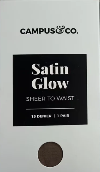 Campus & Co. Satin Glow Sheer to Waist Bronze, Medium, 1 pair