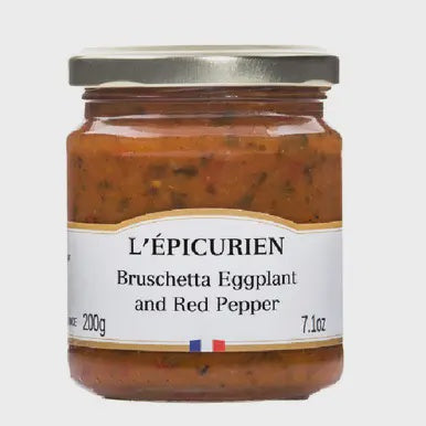 L'Epicurien Eggplant and Red Pepper Bruschetta 3.5 oz.