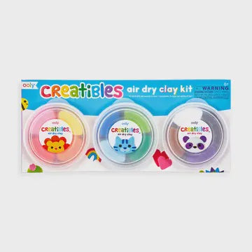 OOLY Creatibles DIY Air Dry Clay Kit, Set of 12