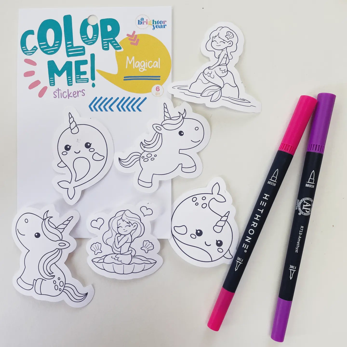 A Brighter Year Color Your Own Stickers