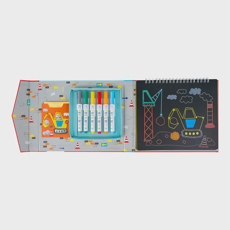 Floss & Rock Construction Wipeable Chalkboard Sketchbook
