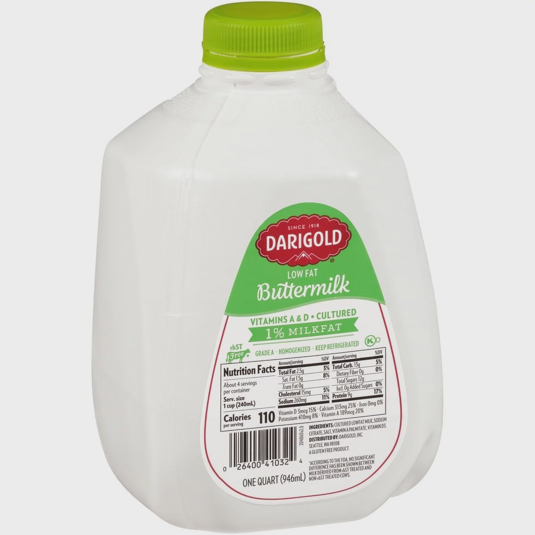 Darigold 1% Lowfat Buttermilk, 1 qt