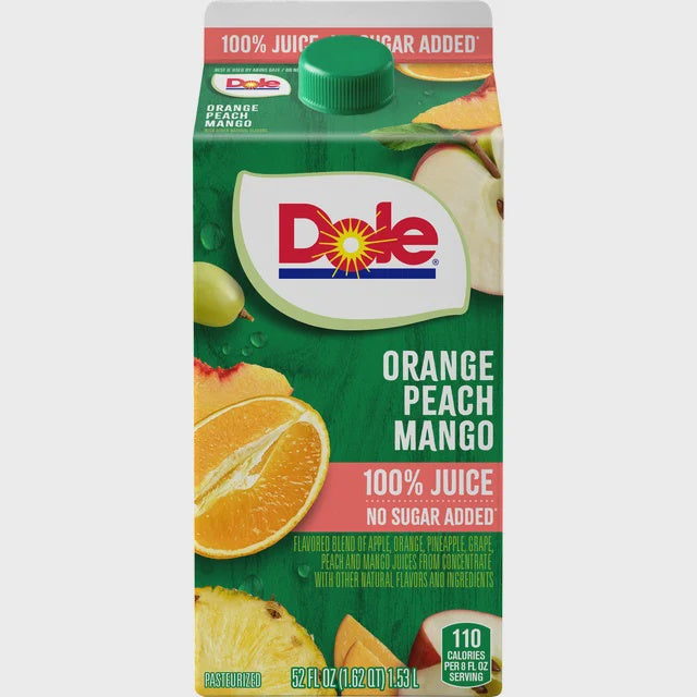Dole Orange Peach Mango Juice, 52 oz