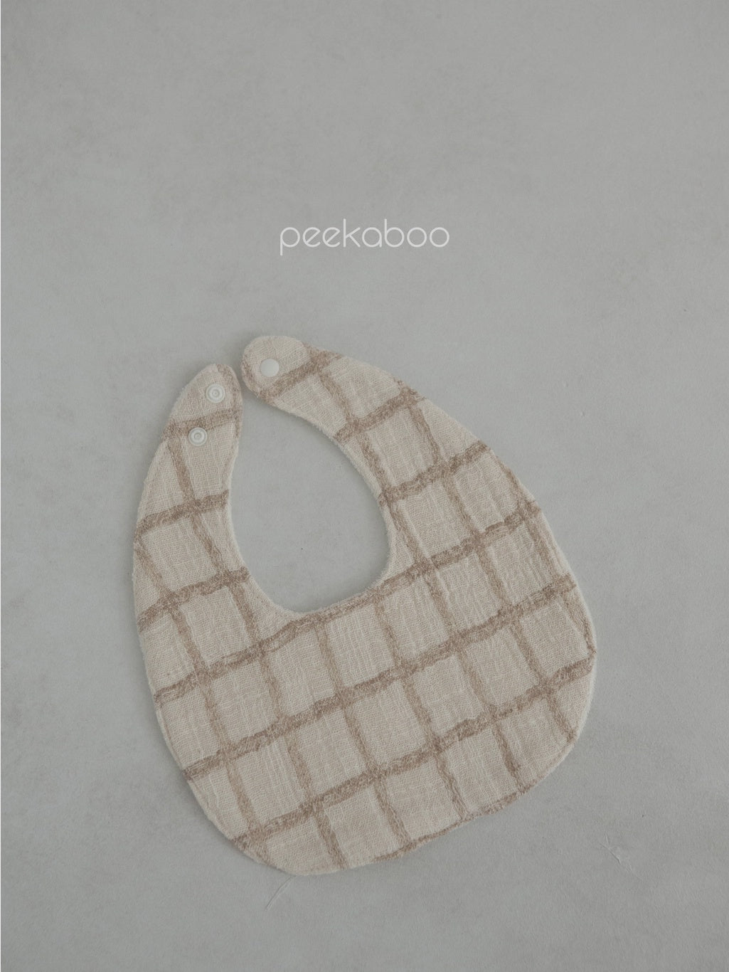 Peekaboo Cotton Checkered Baby Bib, Beige