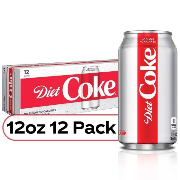 Diet Coke Soda Soft Drink, 12oz, 12 Pk