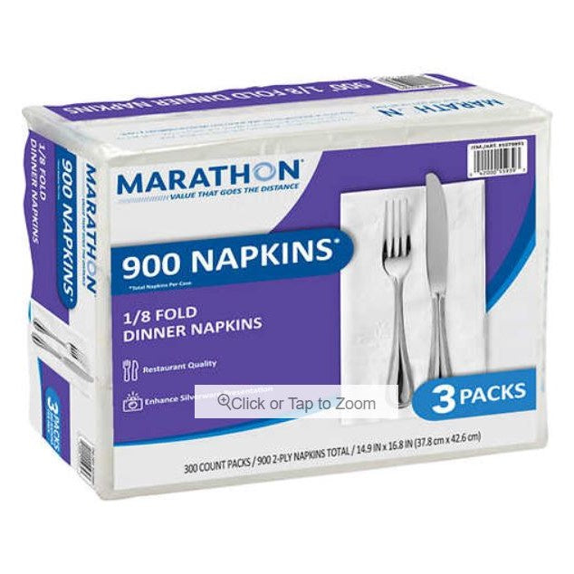 Marathon 1/8 Fold Dinner Napkins 2-Ply
