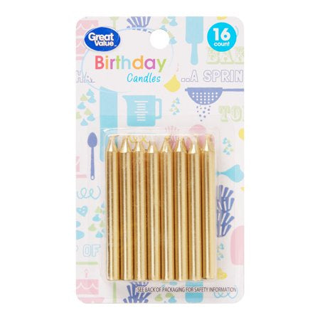 Great Value Gold Birthday Candles