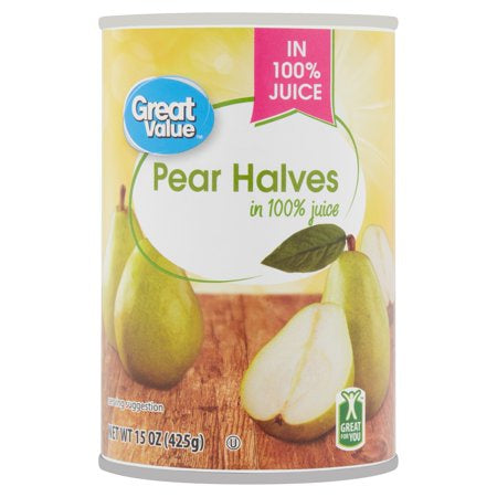 Great Value Pear Halves in 100% Juice