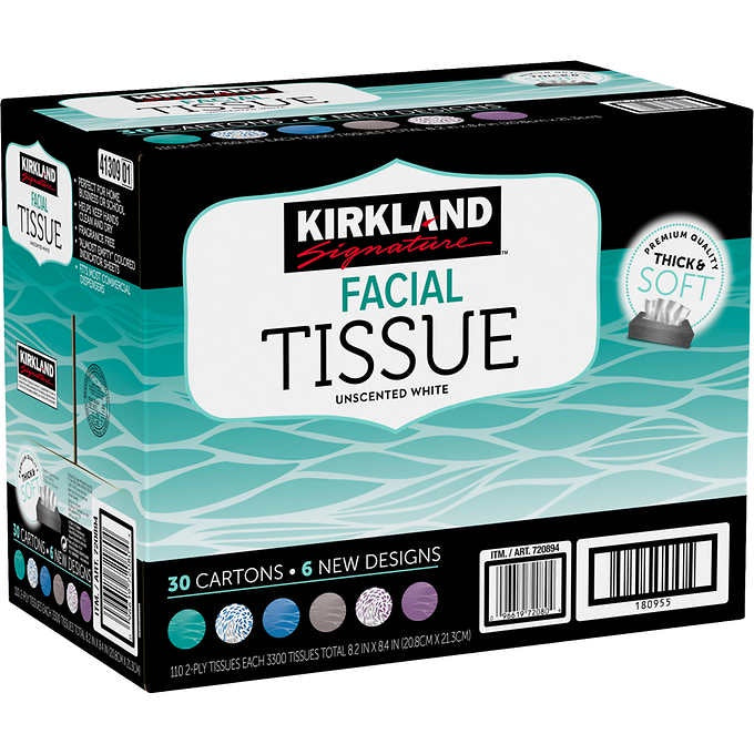Kirkland Signature Unscented 2-Ply Facial Tissue 110 ct