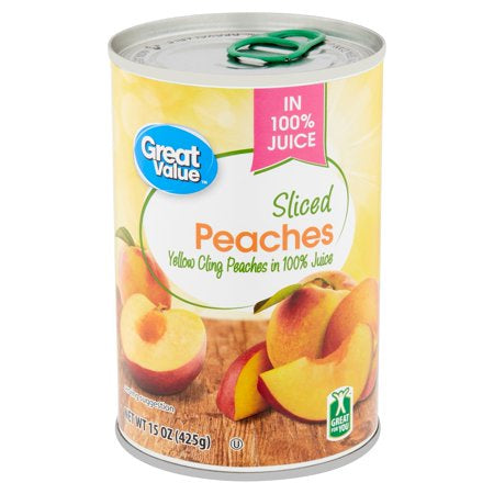 Great Value Sliced Peaches in 100% Juice