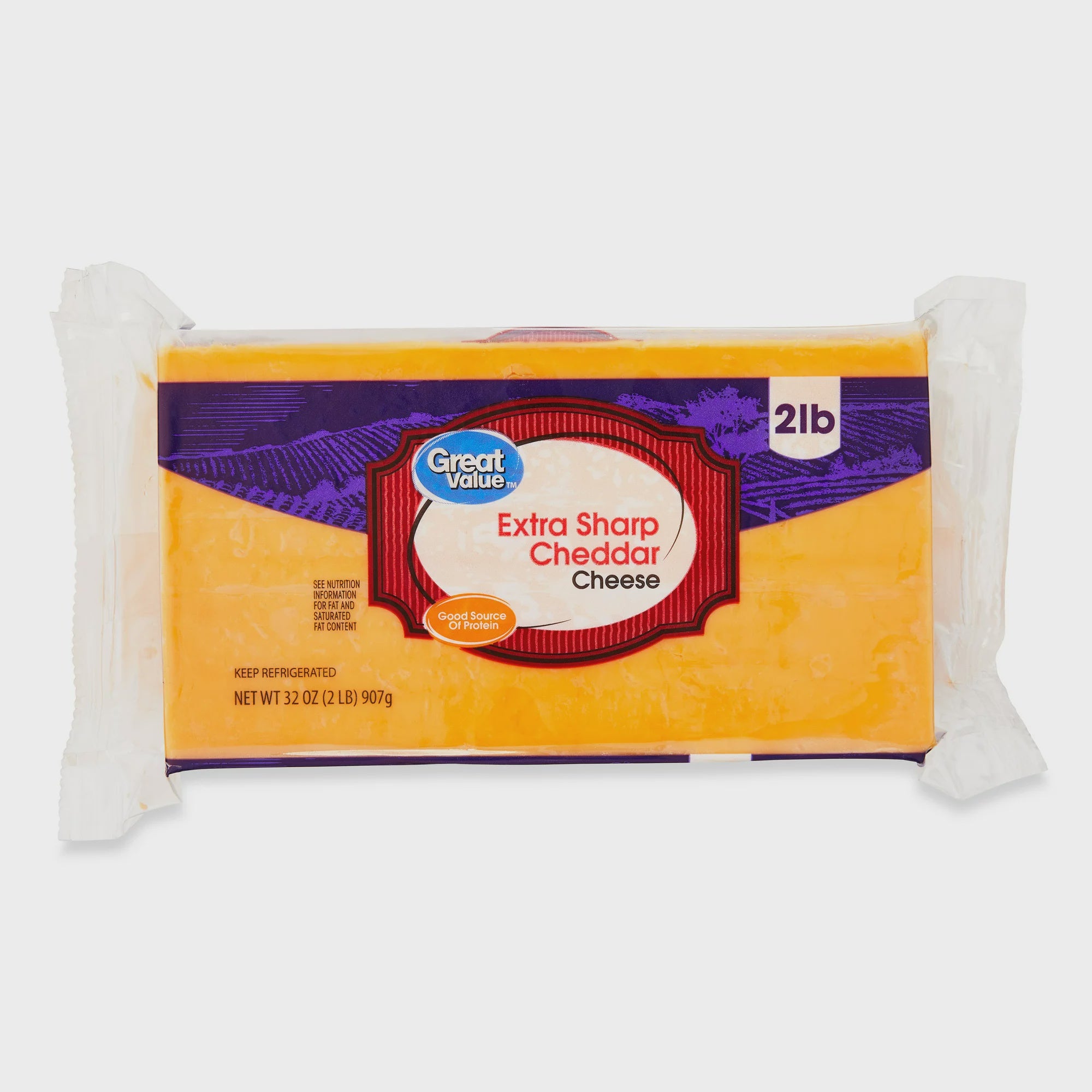 Great Value Extra Sharp Cheddar Cheese, 32 oz