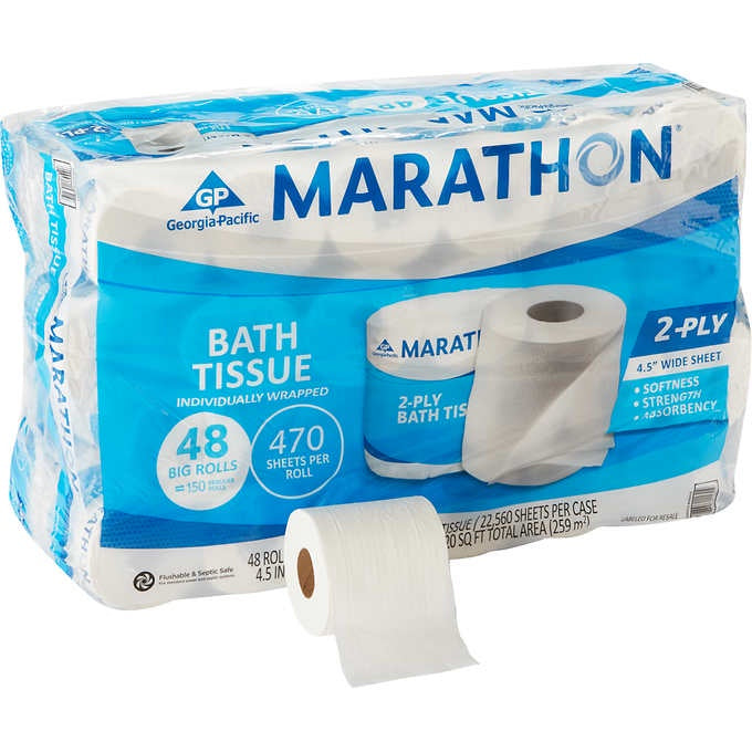 Marathon 2-Ply Single Roll Bath Tissue