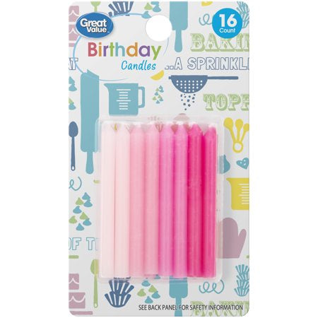 Great Value Pink Ombre Birthday Candles