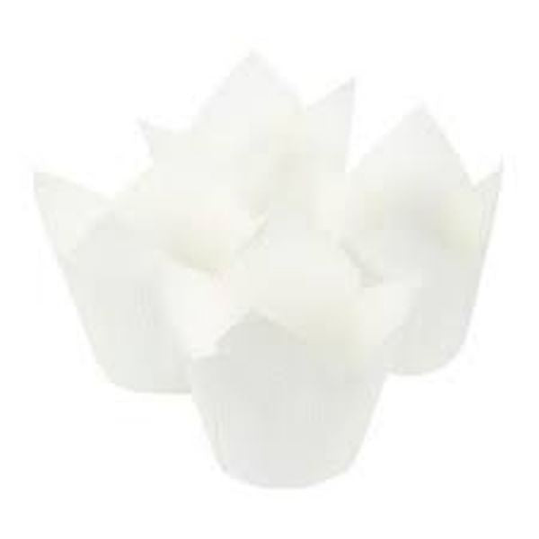 White Tulip Style Baking Cups