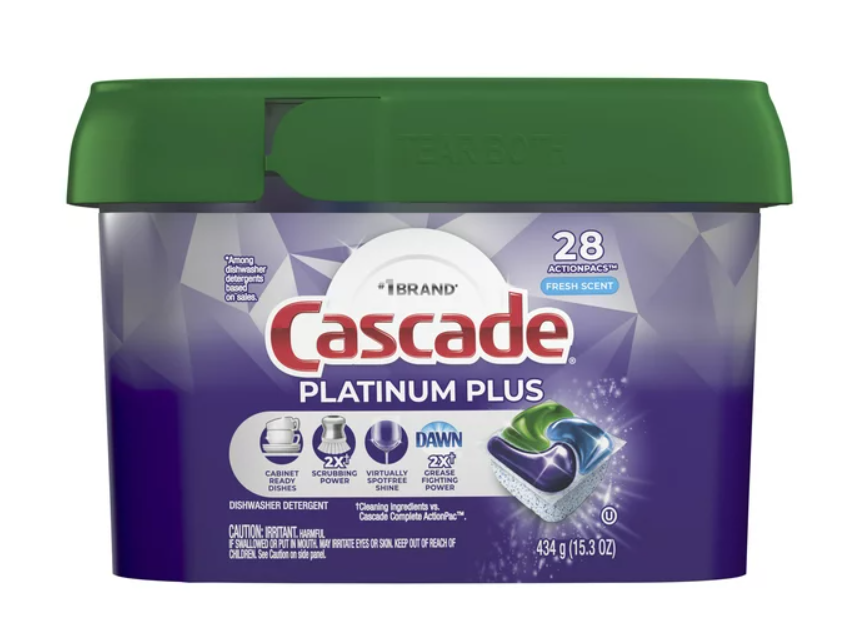 Cascade Platinum+  ActionPacs Dishwasher Detergent, 27ct