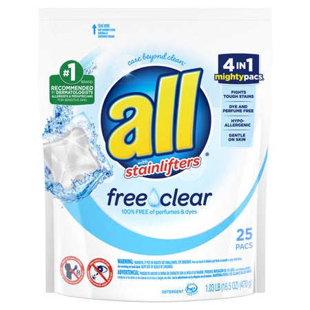 All Free & Clear Laundry Pacs w/Stainlifters