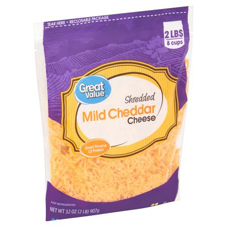 Great Value Shredded Mild Cheddar Cheese