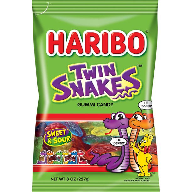 Haribo Twin Snakes Gummy Candy 8oz