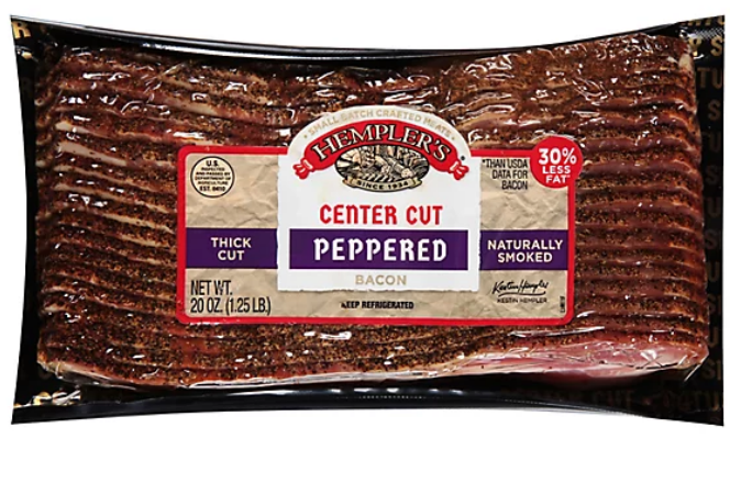 Hemplers  Center Cut Peppered Bacon 1.25#