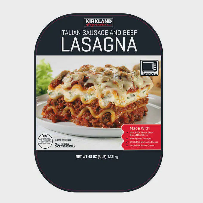 Kirkland Signature Italian Sausage and Beef Lasagna