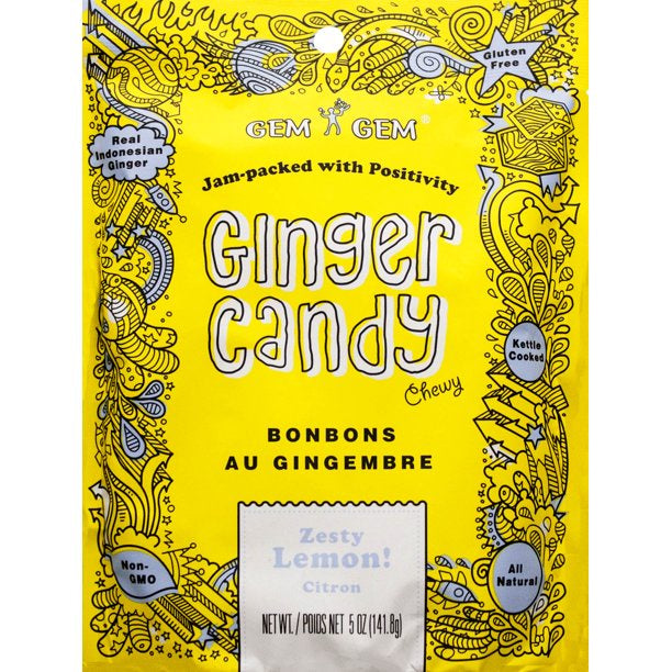 Gem Gem Zesty Lemon Ginger Candy