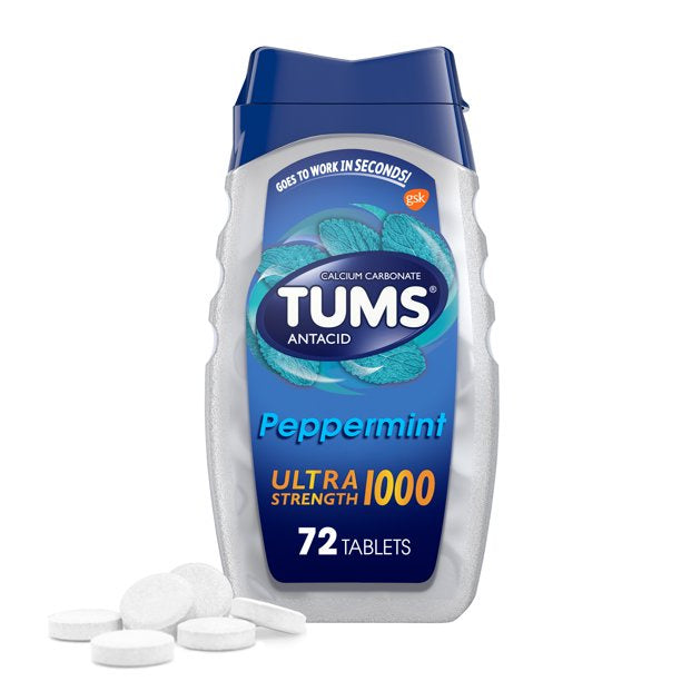 Tums Ultra Strength 1000 Peppermint Chewable Antacid Tablets