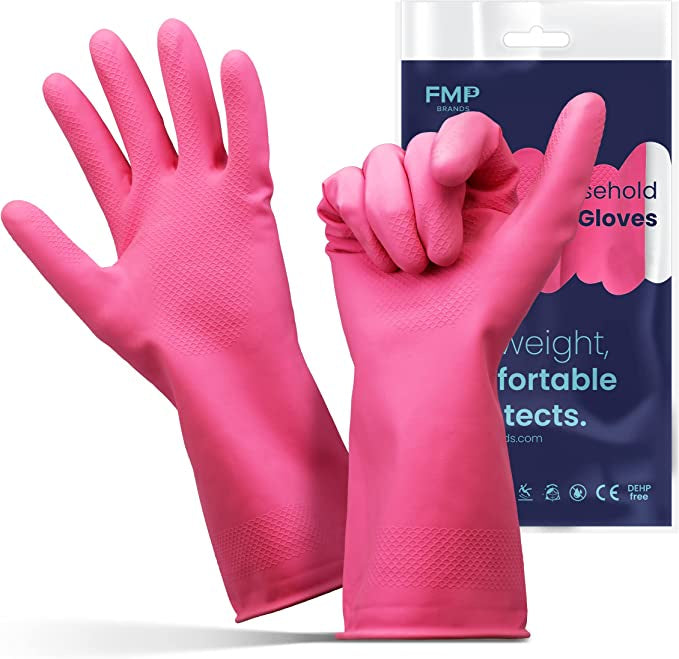 FMP Brands Dishwashing Gloves , Large, Pink