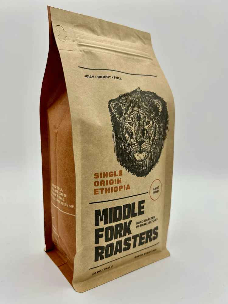 MiddleFork Roasters Coffee Beans, Single Origin Ethopia, 12oz