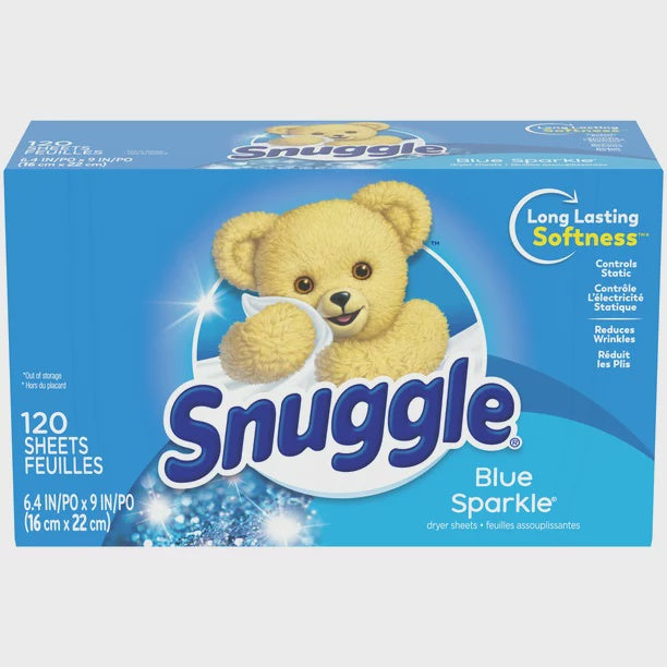 Snuggle Blue Sparkle Fabric Softener Dryer Sheets , 120 count