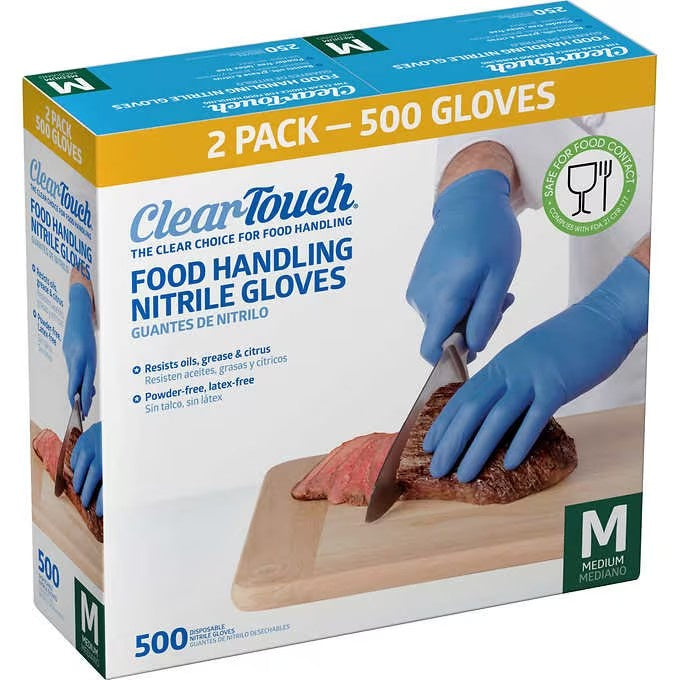 Clear-Touch Food Handling Nitrile Gloves, Medium, 250ct